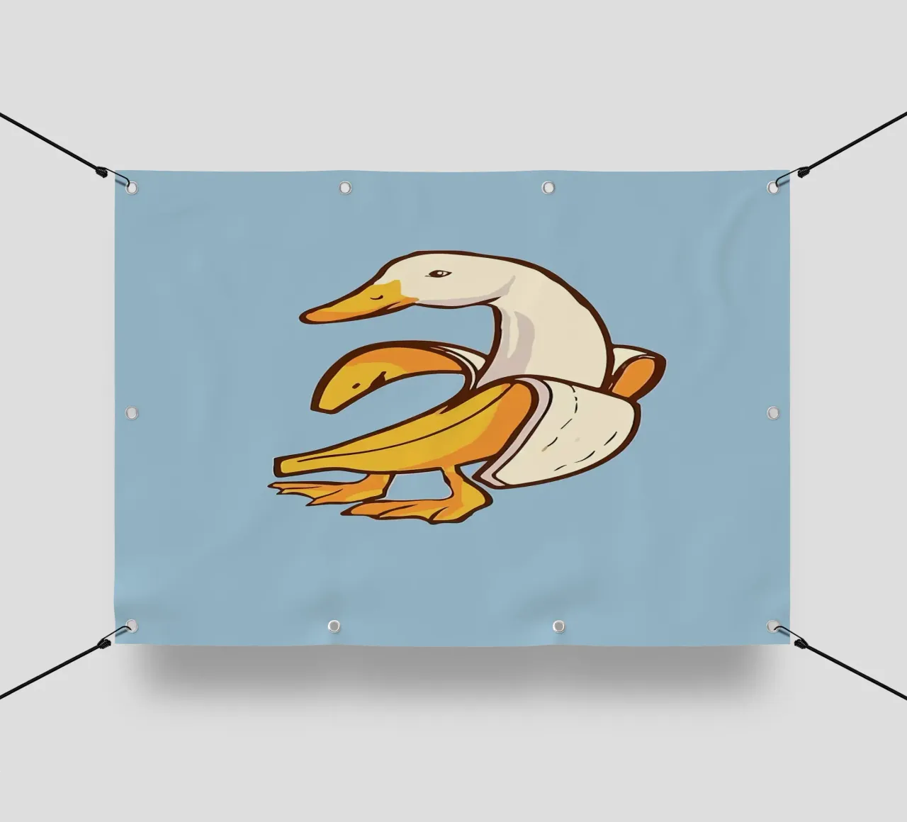 Anatra in una buccia di banana telo in pvc da bazi