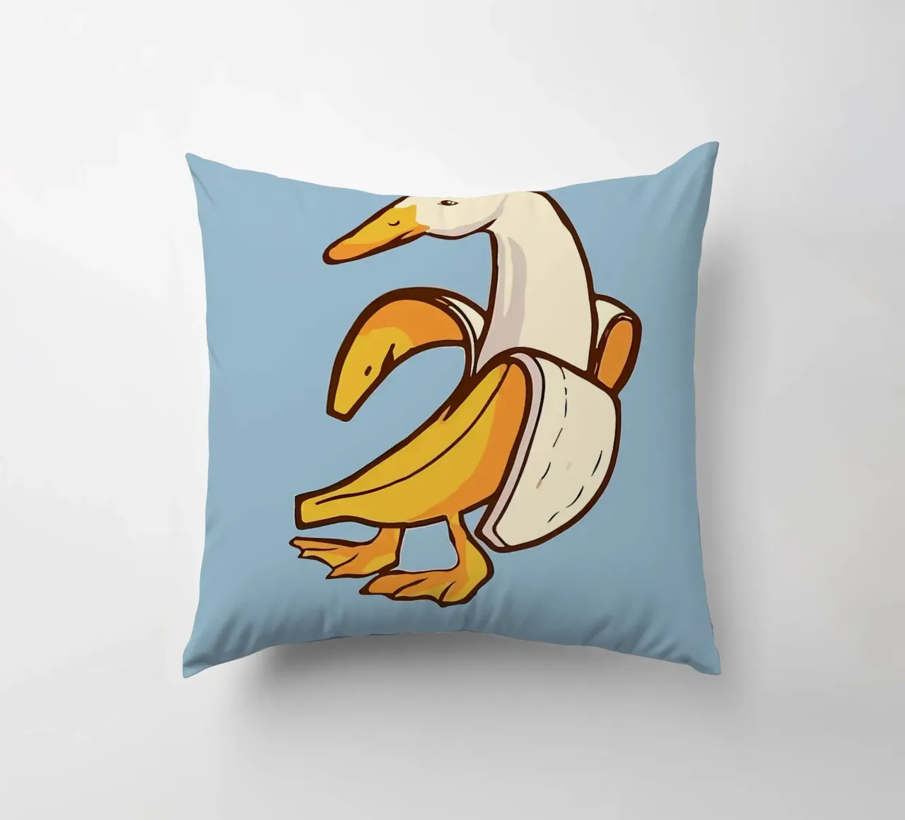 Ente in einer Bananenschale Kissen von bazi