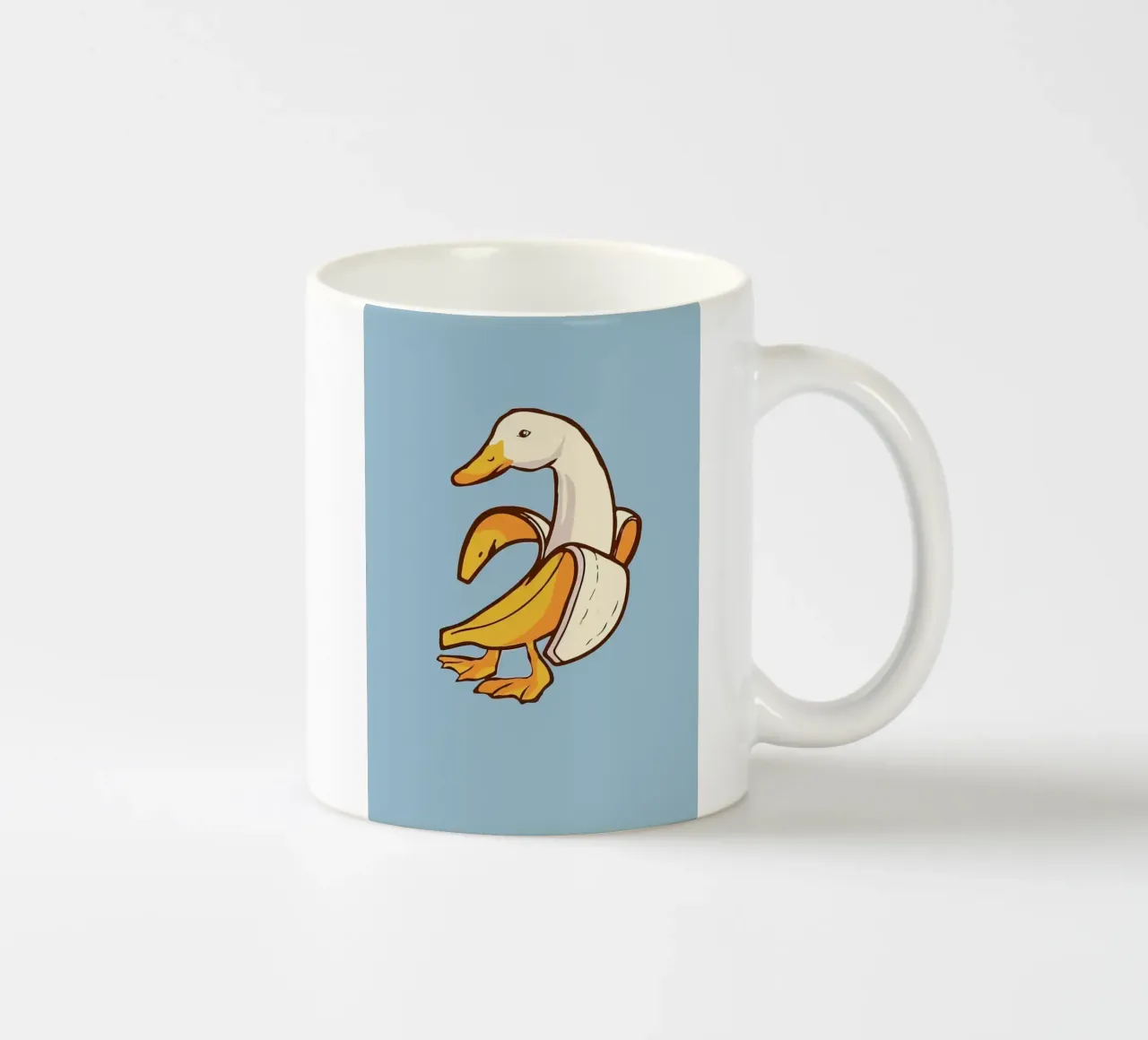 Eend in een bananenschil keramische mok van bazi