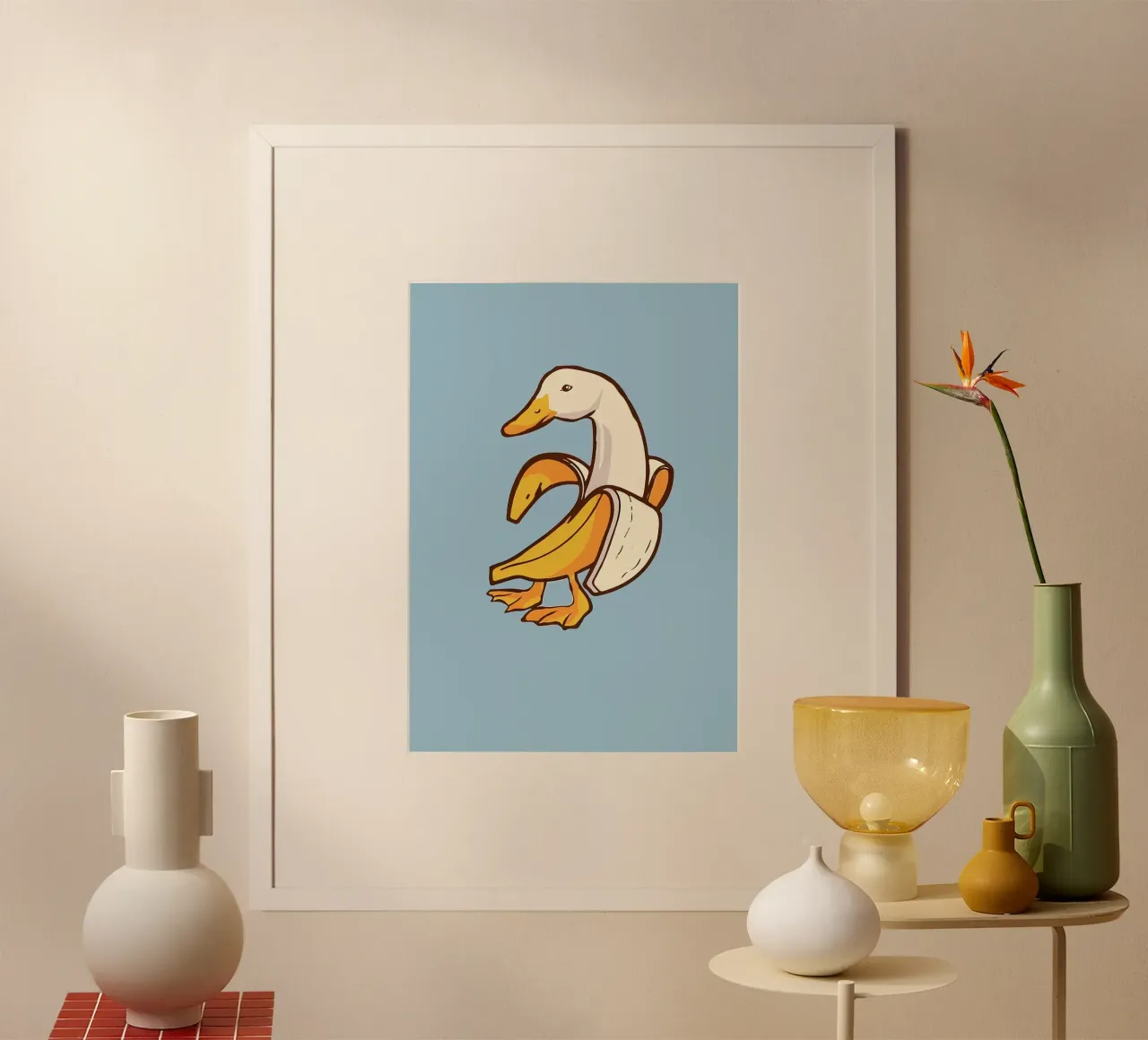 Anatra in una buccia di banana carta hahnemühle da bazi