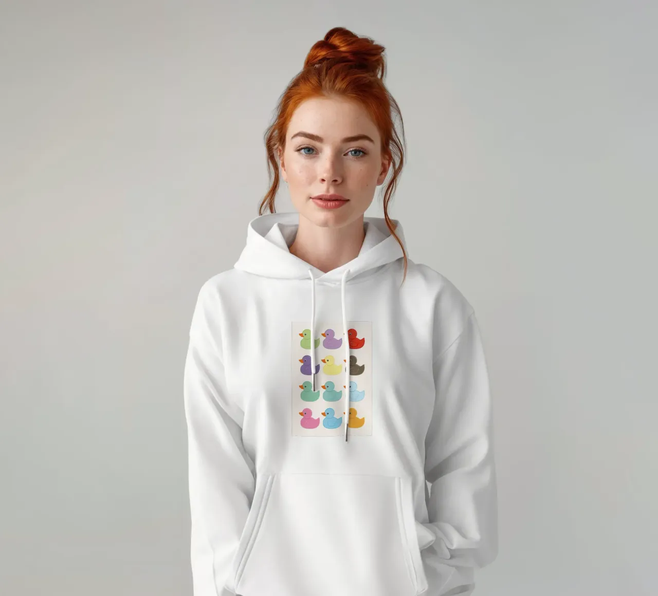 Motivo di anatre di gomma colorate felpa con cappuccio da bazi