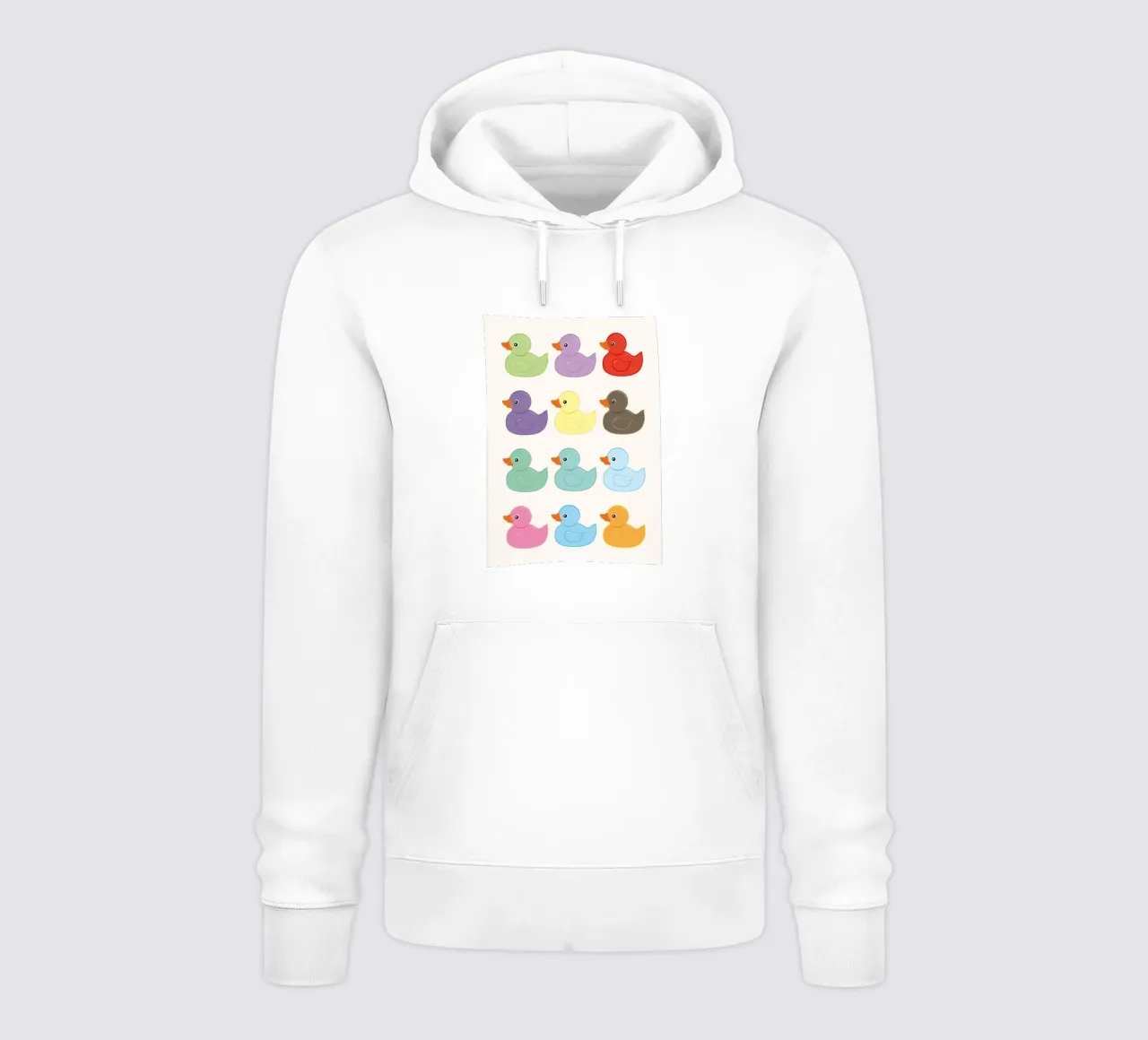 Motivo di anatre di gomma colorate felpa con cappuccio da bazi