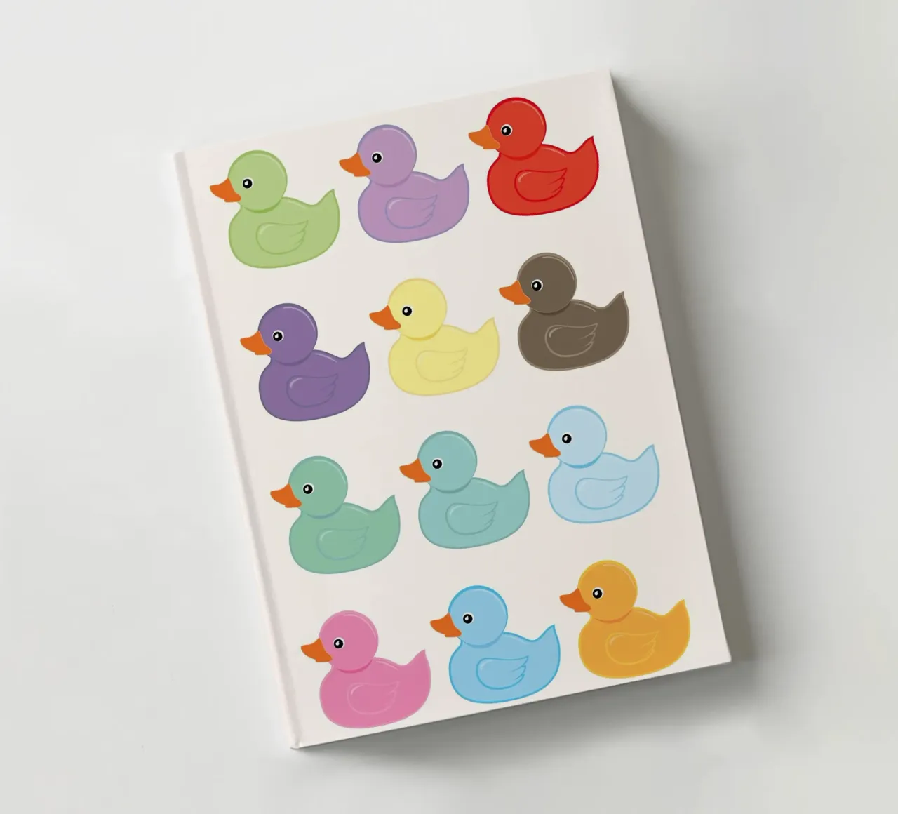Motif de canards en caoutchouc colorés carnet de notes de bazi