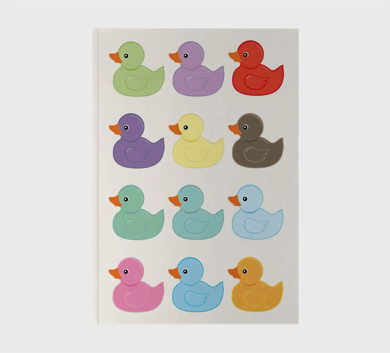 Motif de canards en caoutchouc colorés carnet de notes de bazi