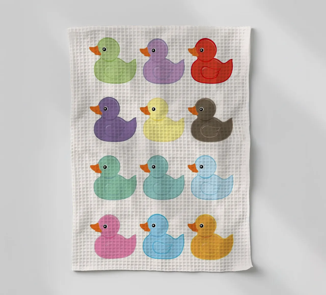 Motif de canards en caoutchouc colorés torchon de bazi