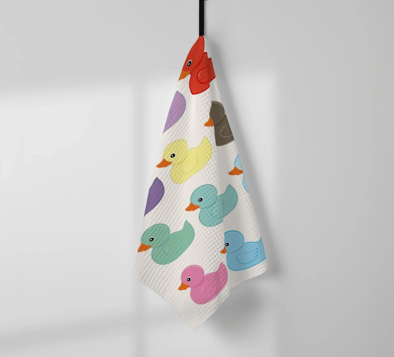 Motif de canards en caoutchouc colorés torchon de bazi