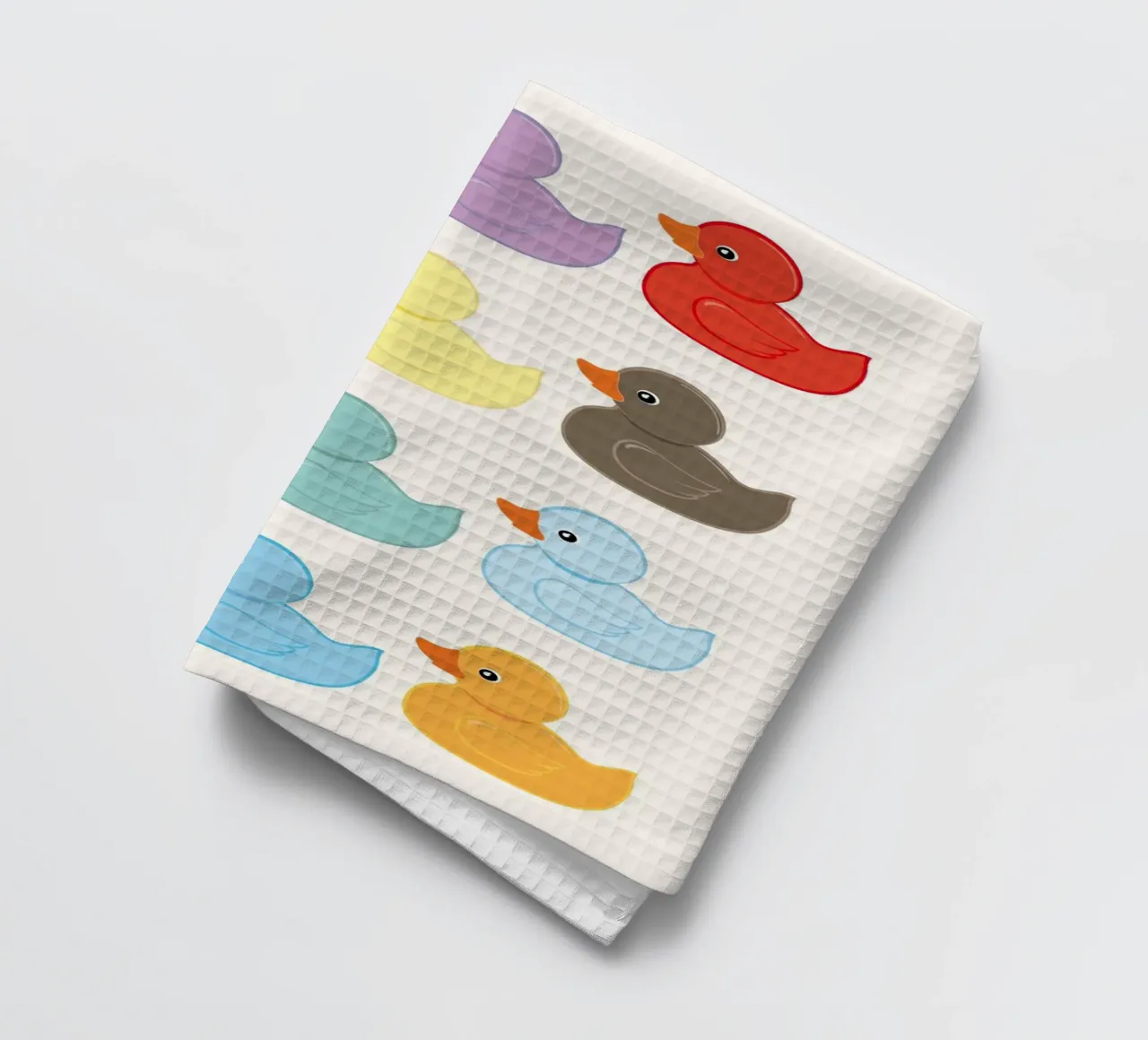 Motif de canards en caoutchouc colorés torchon de bazi