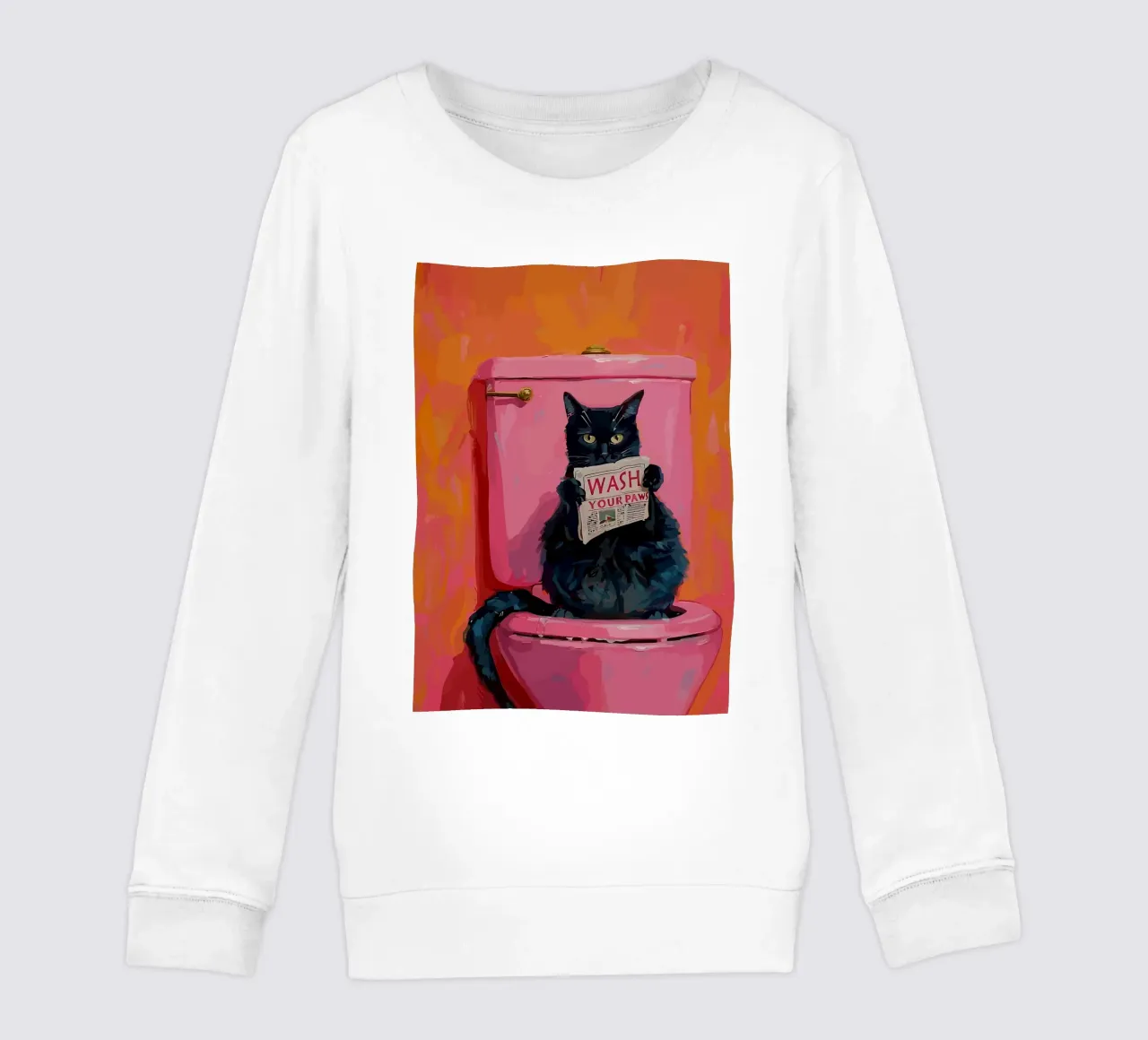 Gato en el retrete con un periódico sudadera para niño de bazi