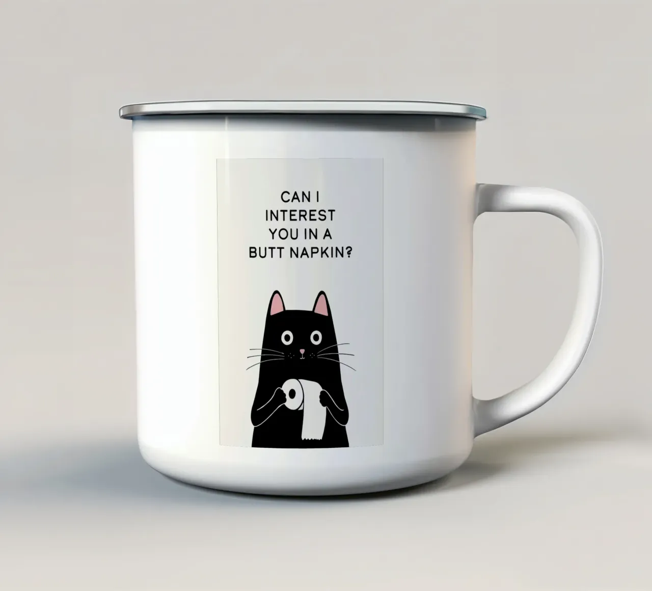 Gatto buffo da toilette tazza in smalto da bazi