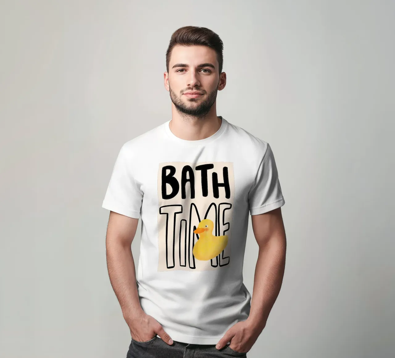 Il bagno con l'anatra di gomma t-shirt da bazi