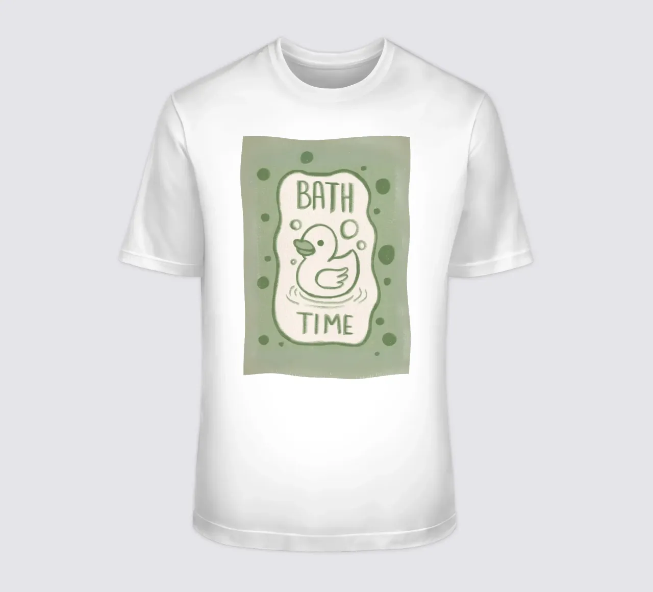 Illustrazione di un'anatra che fa il bagno t-shirt da bazi