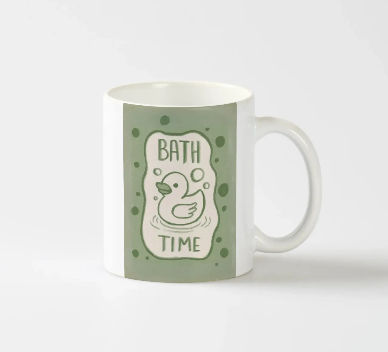 Illustrazione di un'anatra che fa il bagno tazza in ceramica da bazi