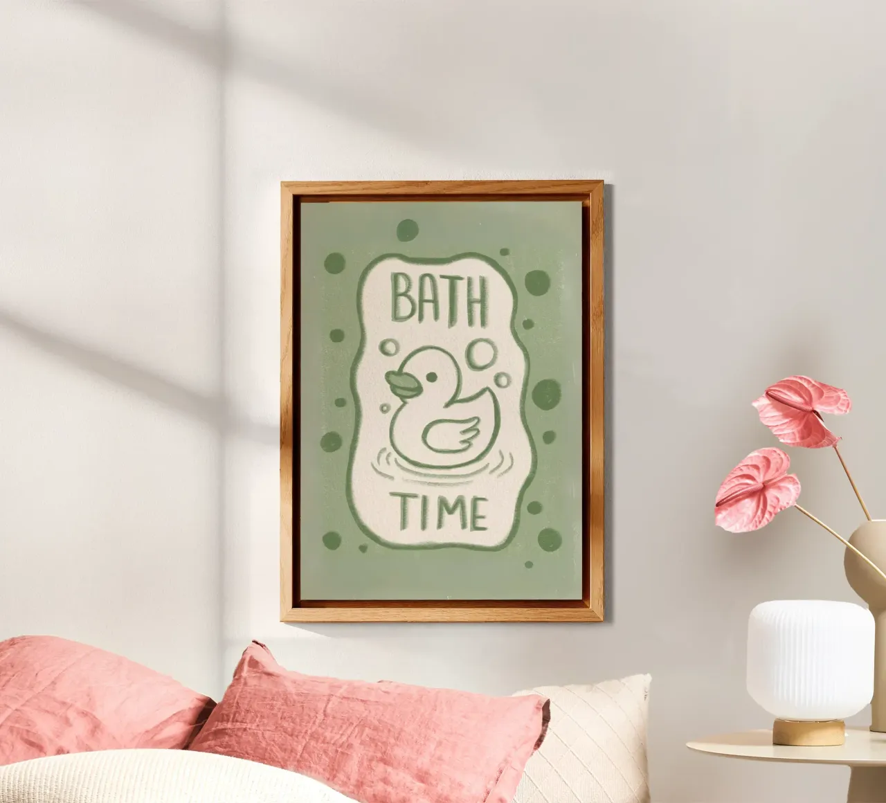 Illustrazione di un'anatra che fa il bagno alluminio dibond da bazi