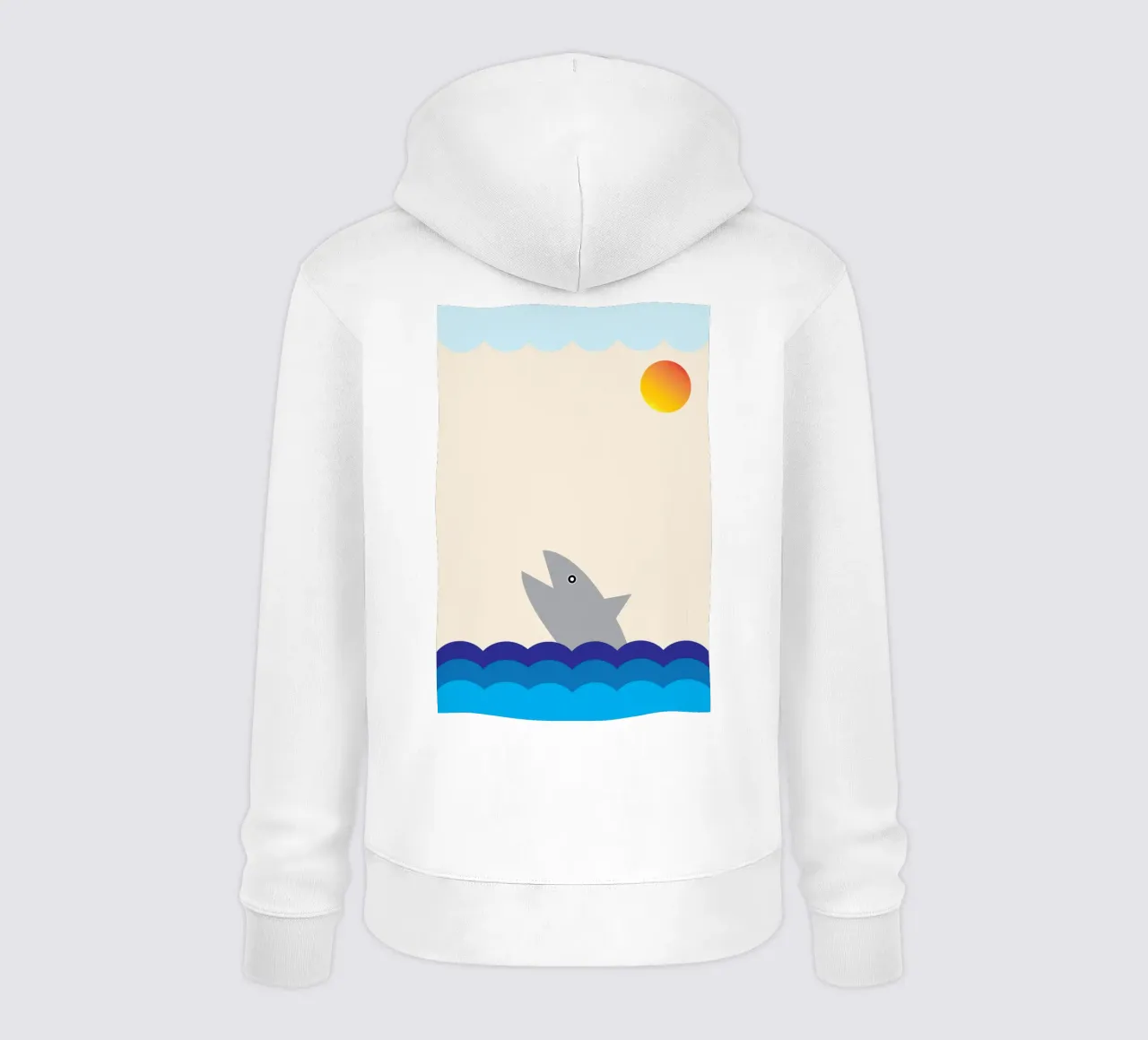 squalo nel mare felpa con cappuccio da boeboe