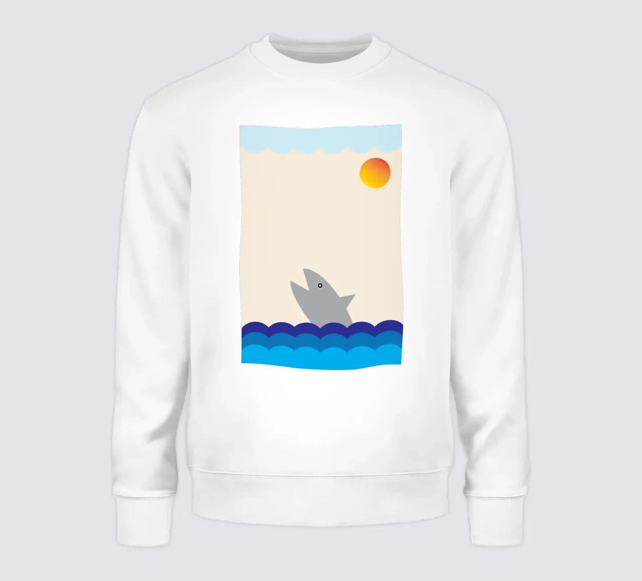 squalo nel mare felpa da boeboe