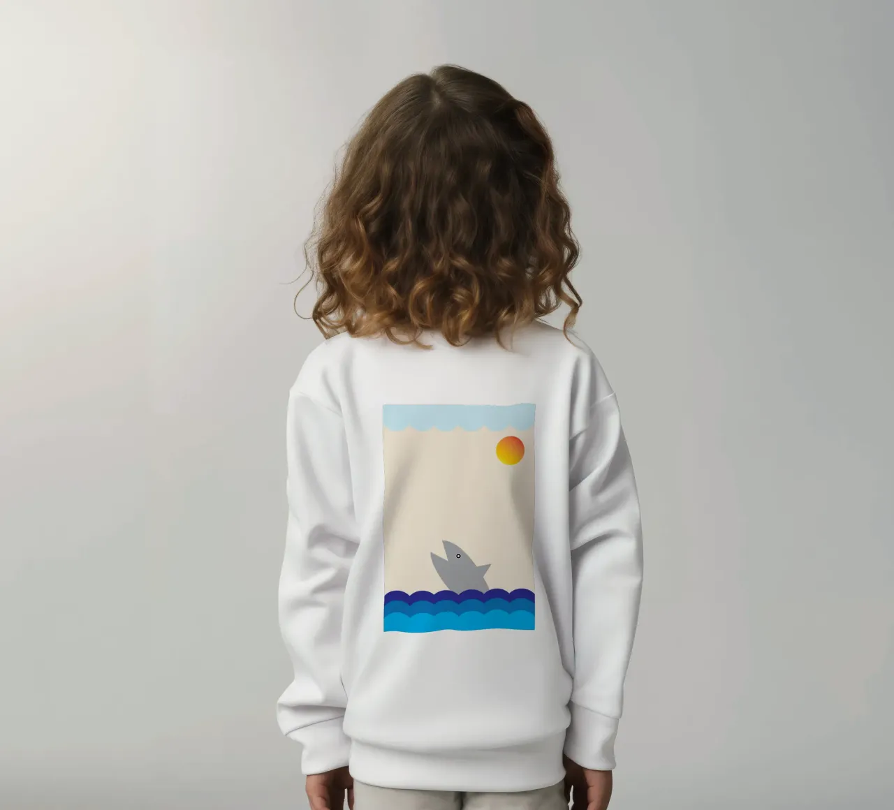 squalo nel mare felpa bambino da boeboe