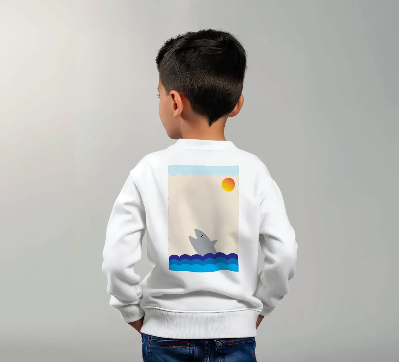 squalo nel mare felpa bambino da boeboe