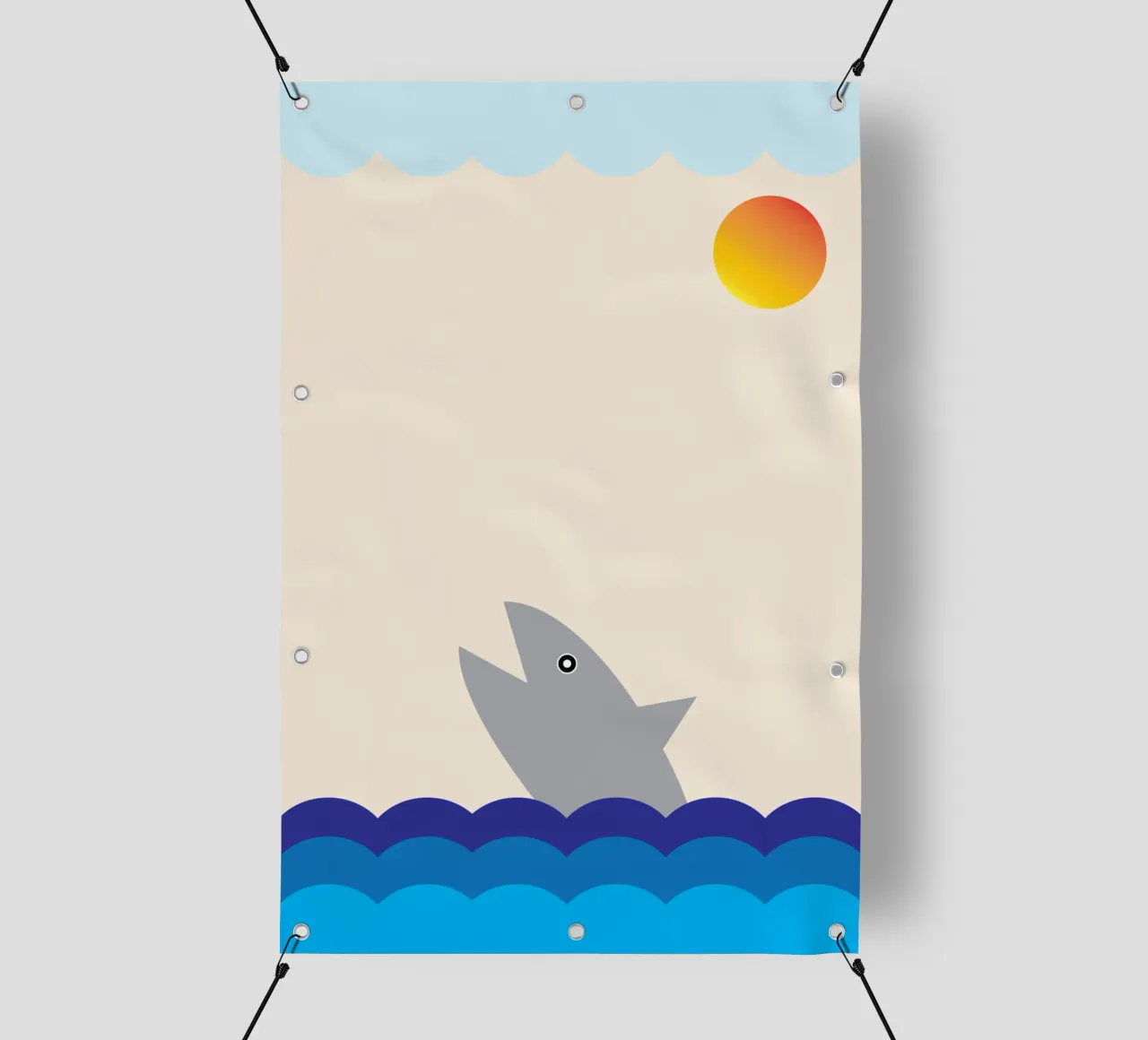 squalo nel mare telo in pvc da boeboe