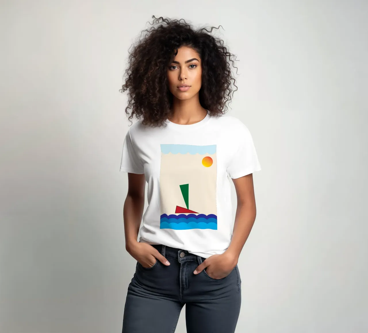 nave sull'oceano t-shirt da boeboe