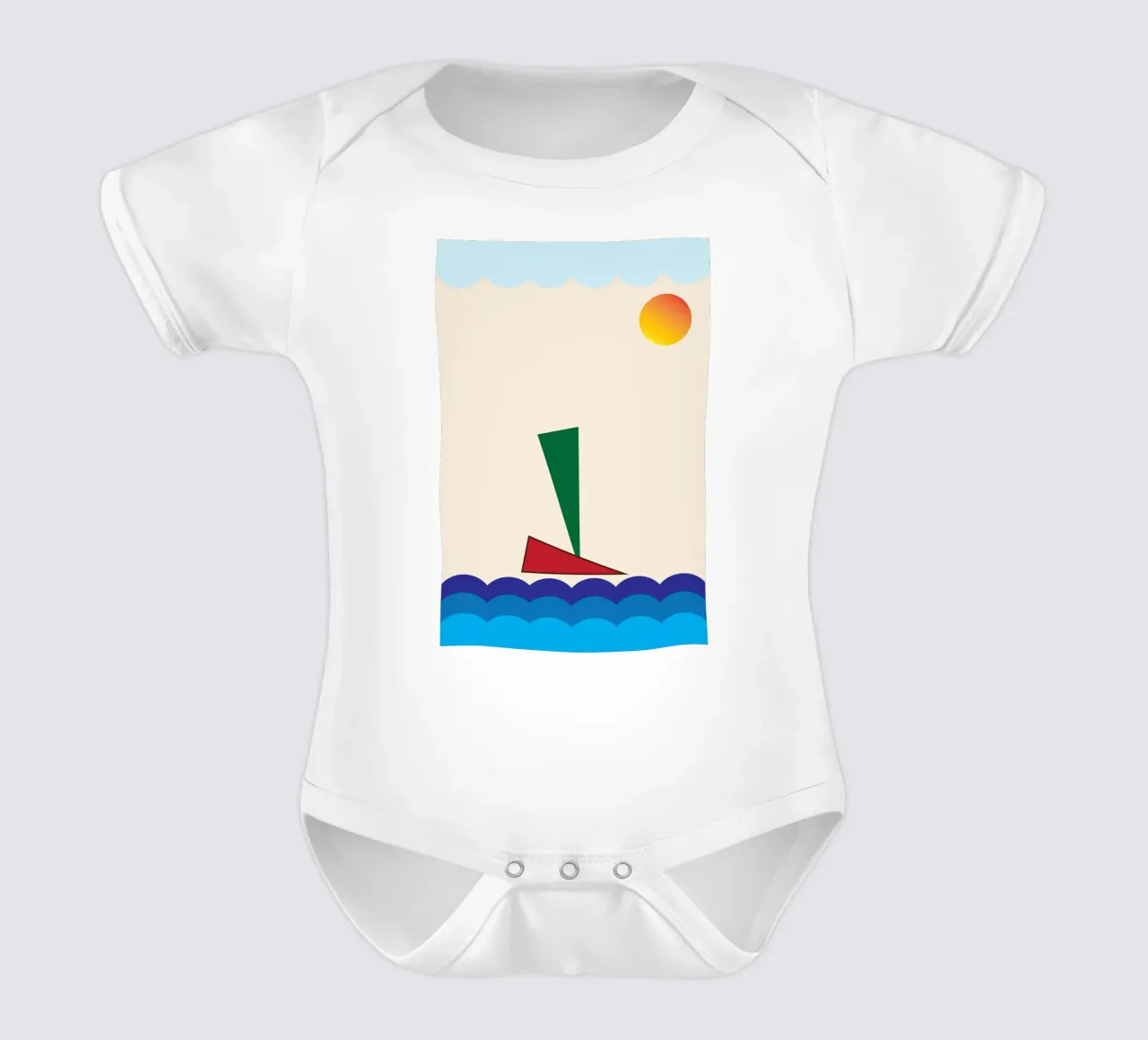 nave sull'oceano body neonato maniche corte da boeboe