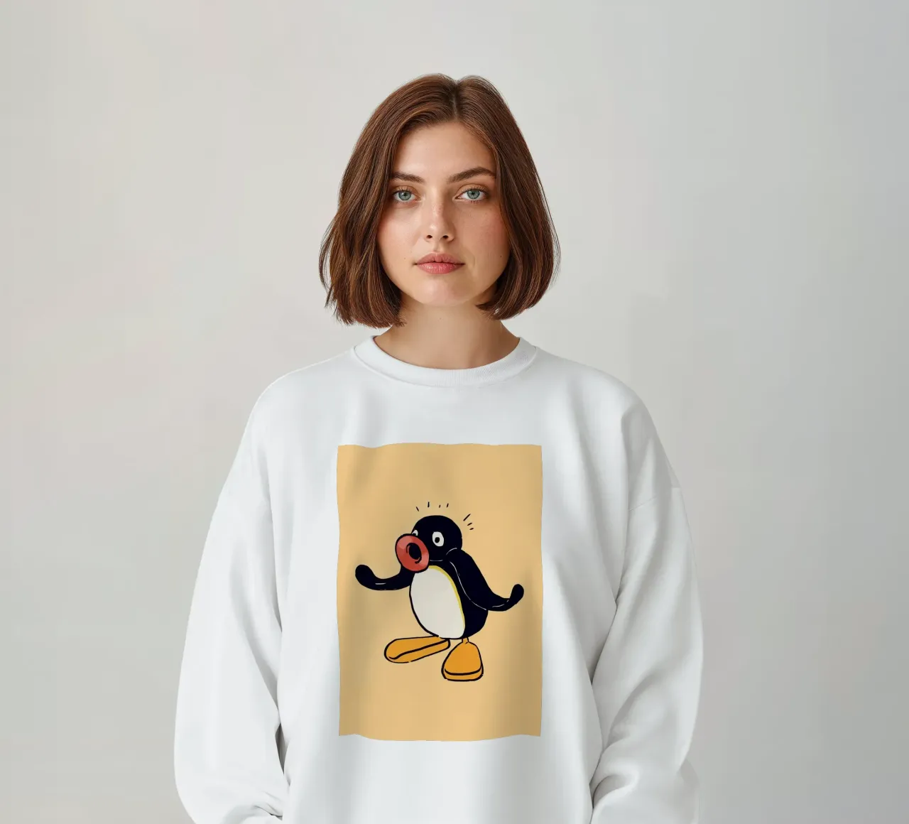 Illustrazione del cartone animato di Pingu felpa da bazi