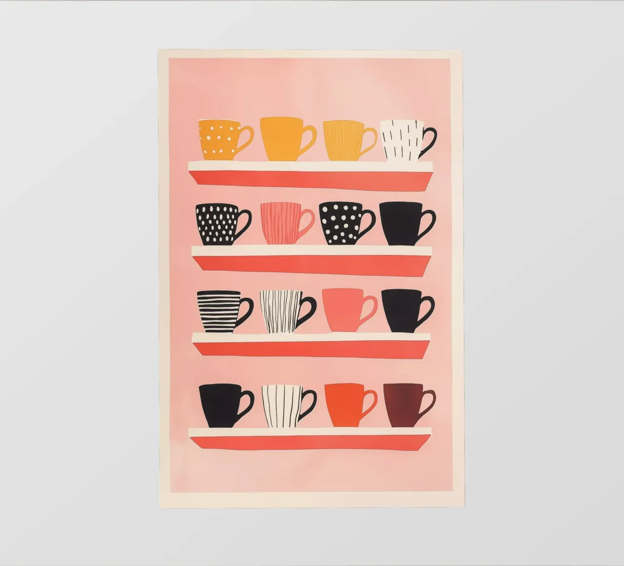 Tutte le tazze sono ancora nella credenza | Design retrò scandinavo telo in pvc da Autofocus