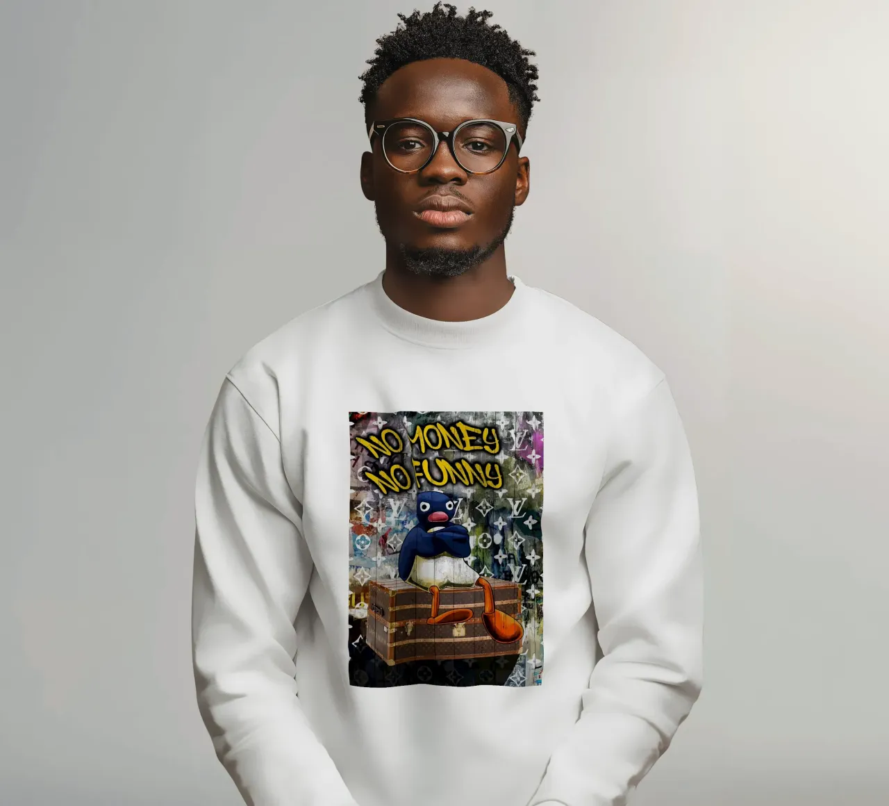 Pingu Niente soldi niente divertimento felpa da bazi