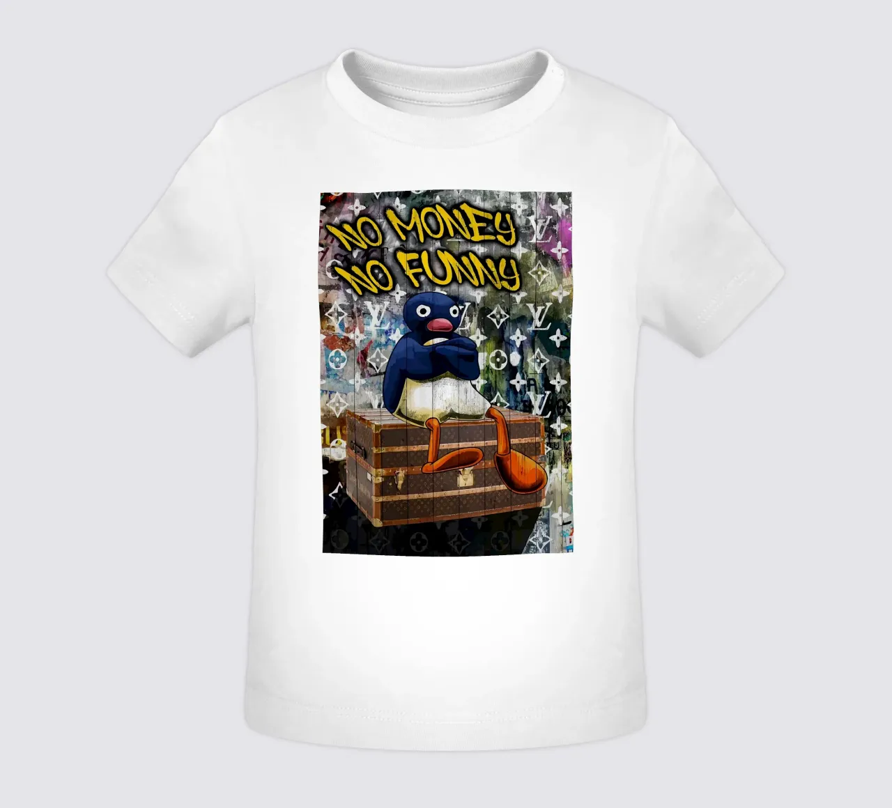 Pingu Niente soldi niente divertimento maglietta neonato da bazi