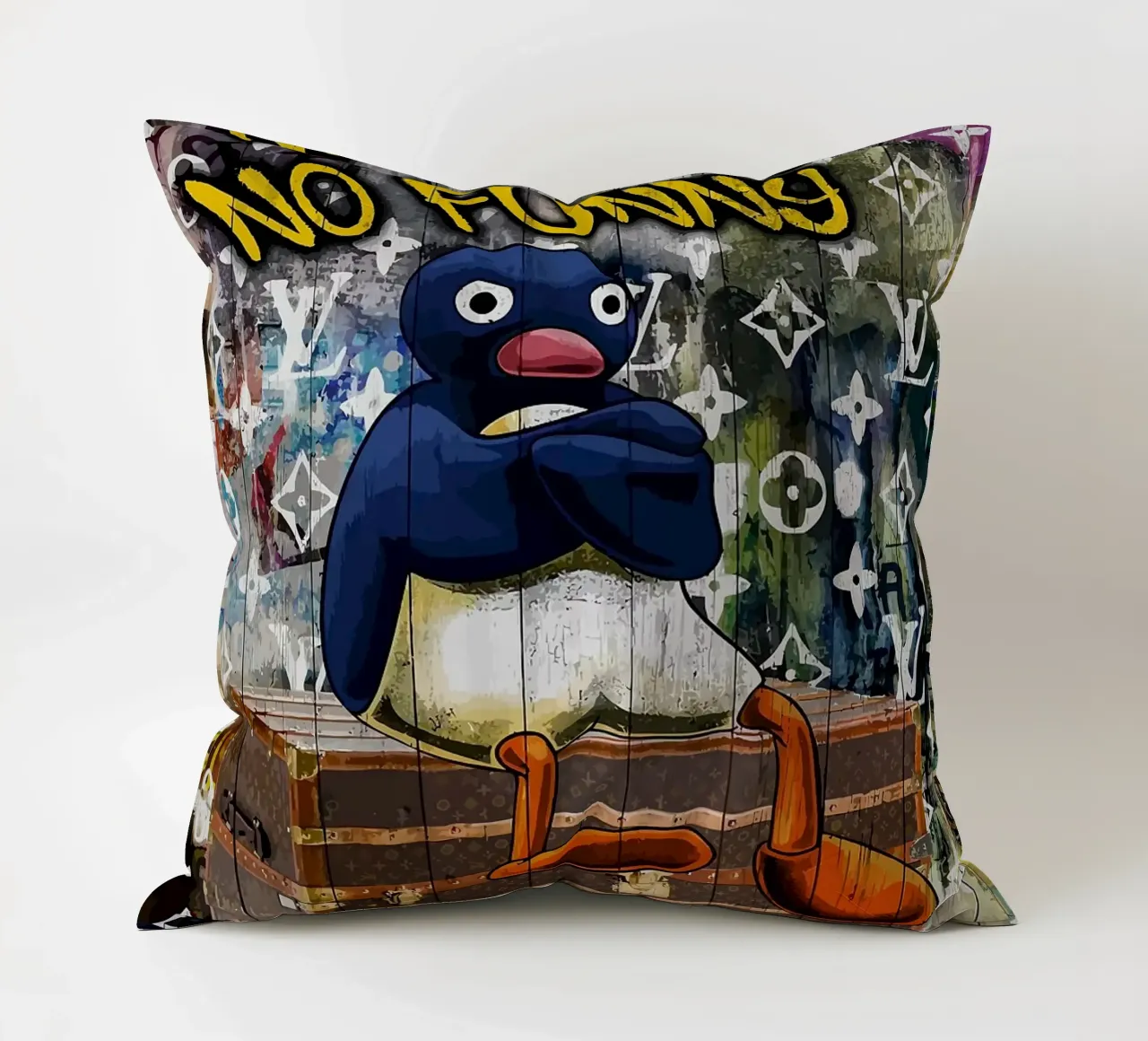 Pingu Niente soldi niente divertimento cuscino da bazi