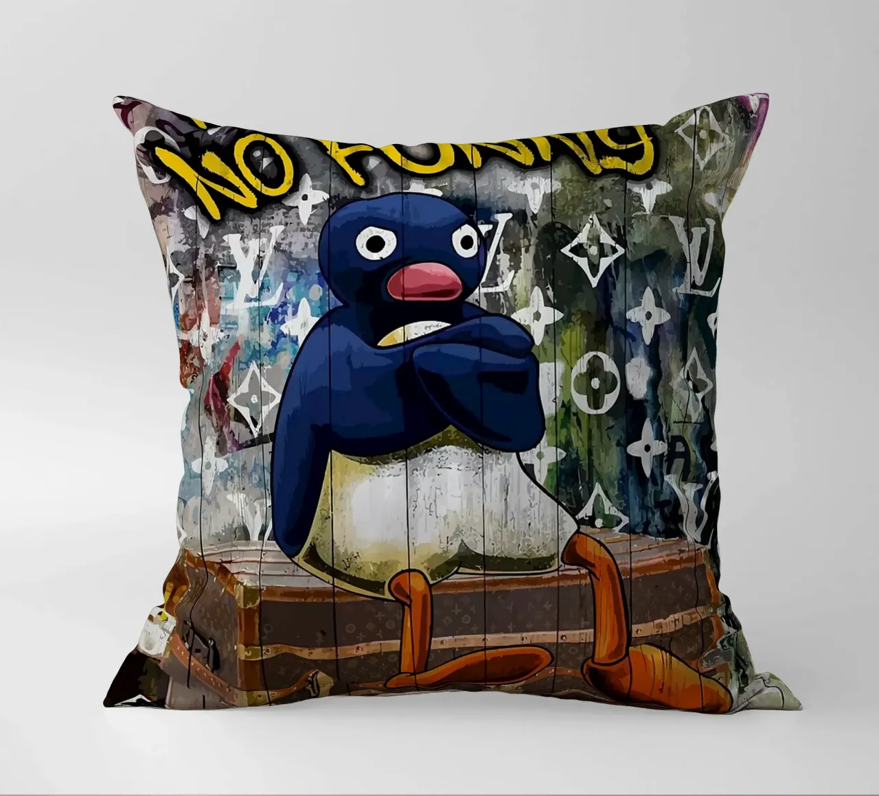 Pingu Niente soldi niente divertimento cuscino da bazi