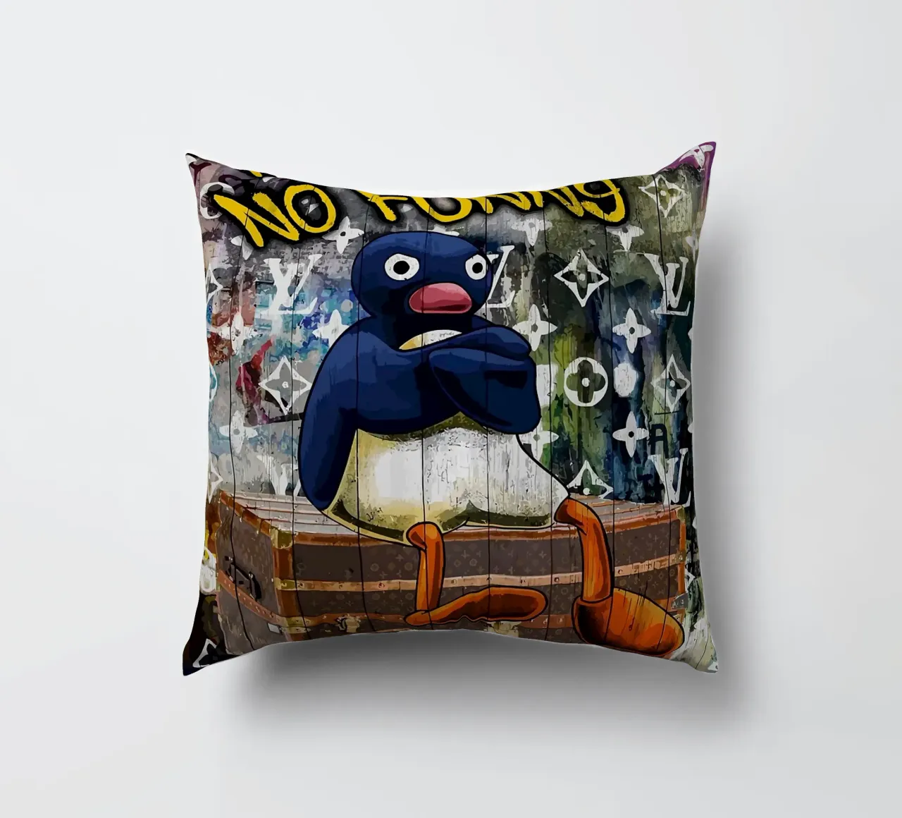 Pingu Niente soldi niente divertimento cuscino da bazi
