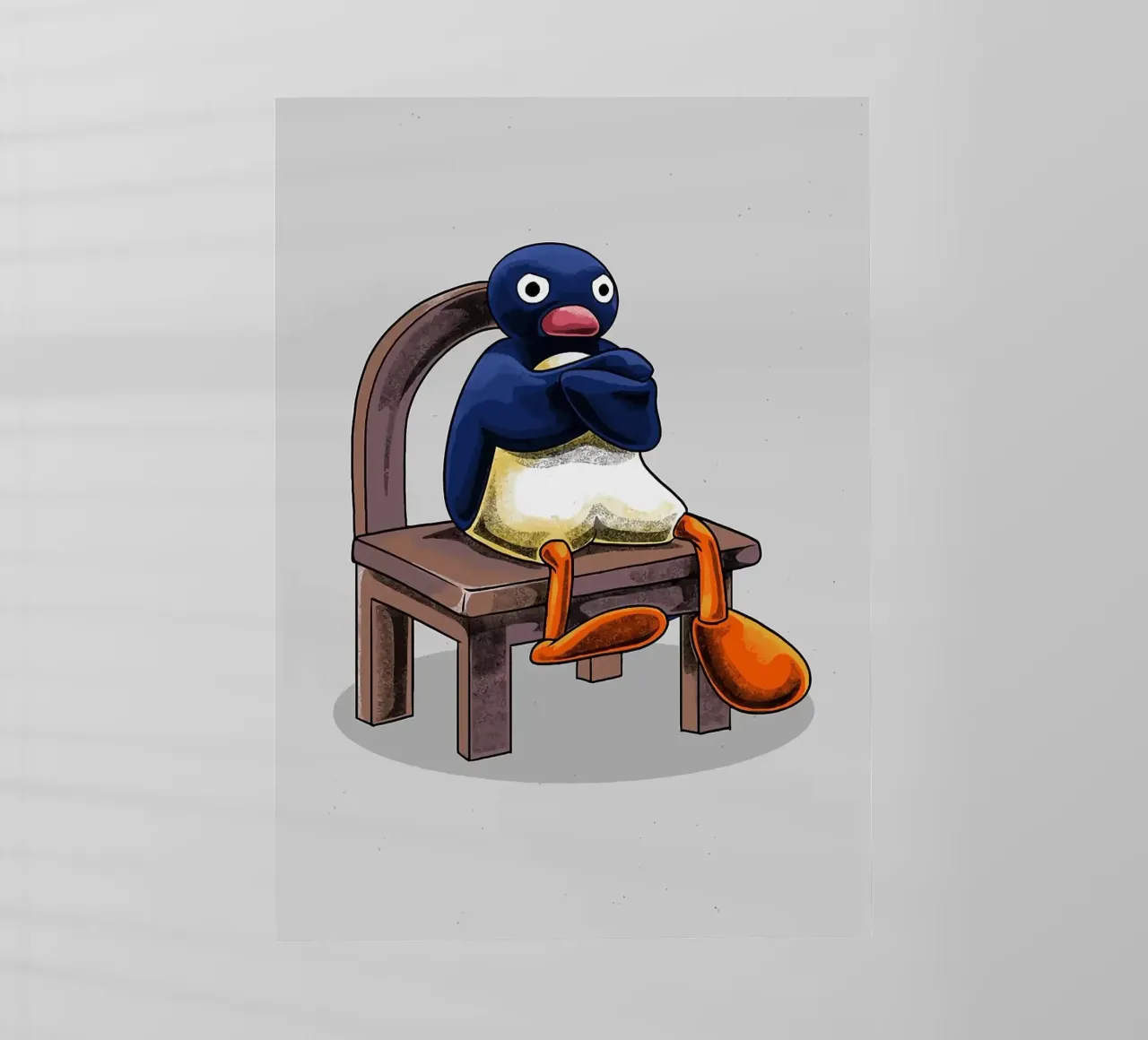 Pingu seduto sulla sedia pellicola backlit da bazi