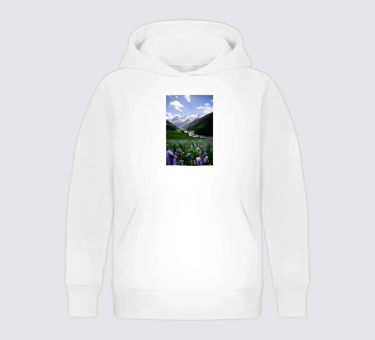 Valley glaciers in the Alps kids hoodie by Fjöllart