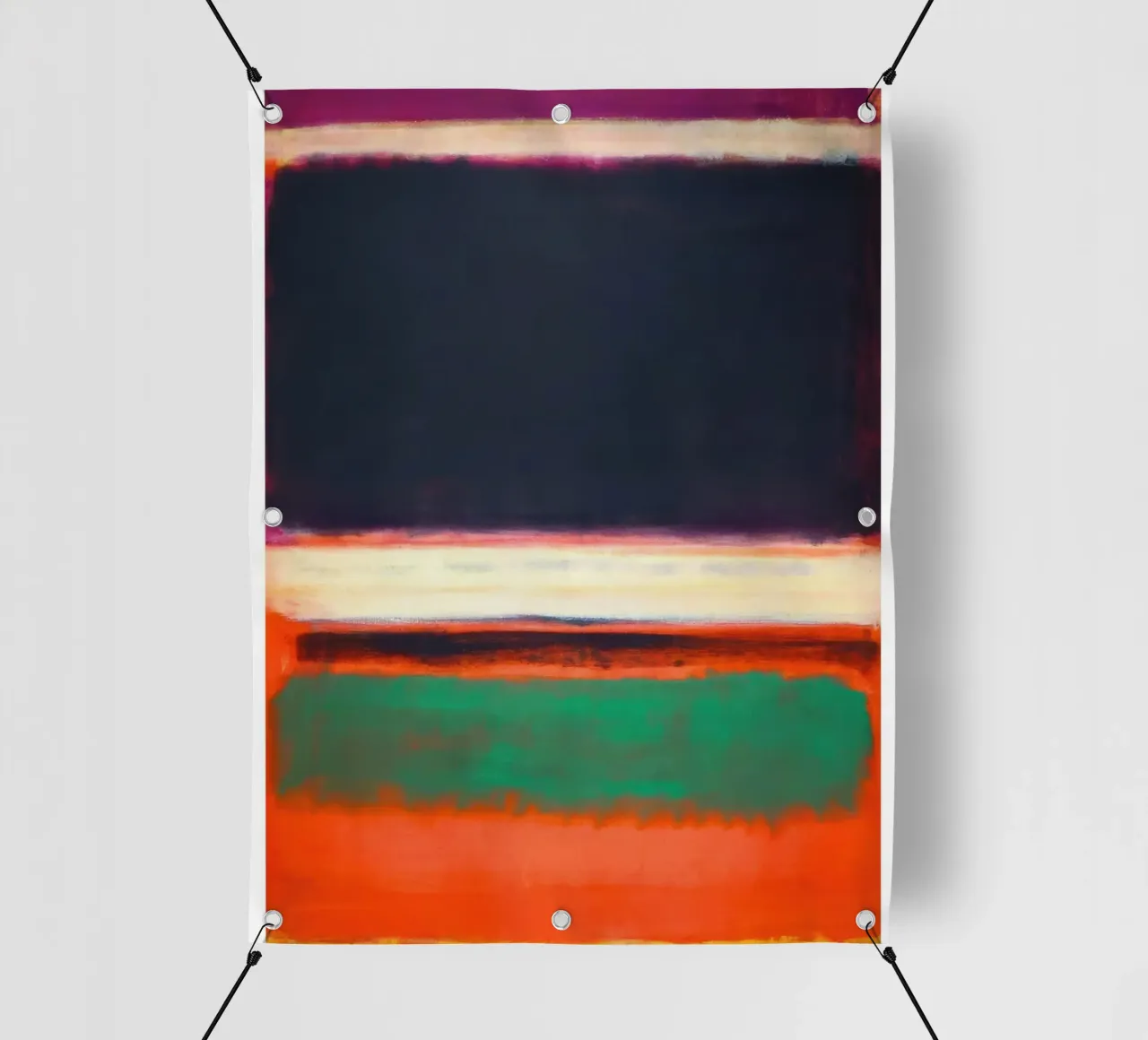 Magenta, nero e verde su arancione telo in pvc da traveler