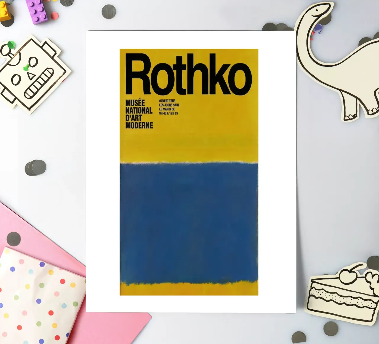 Mark Rothko Bleu sur jaune planche autocollant de traveler