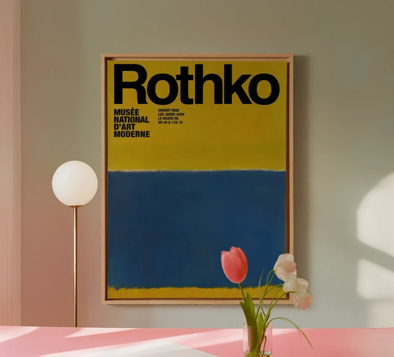 Mark Rothko Bleu sur jaune toile de traveler