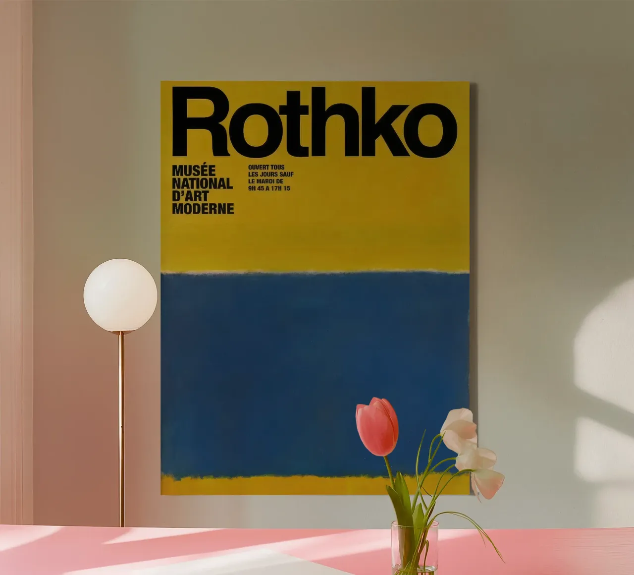 Mark Rothko Bleu sur jaune toile de traveler