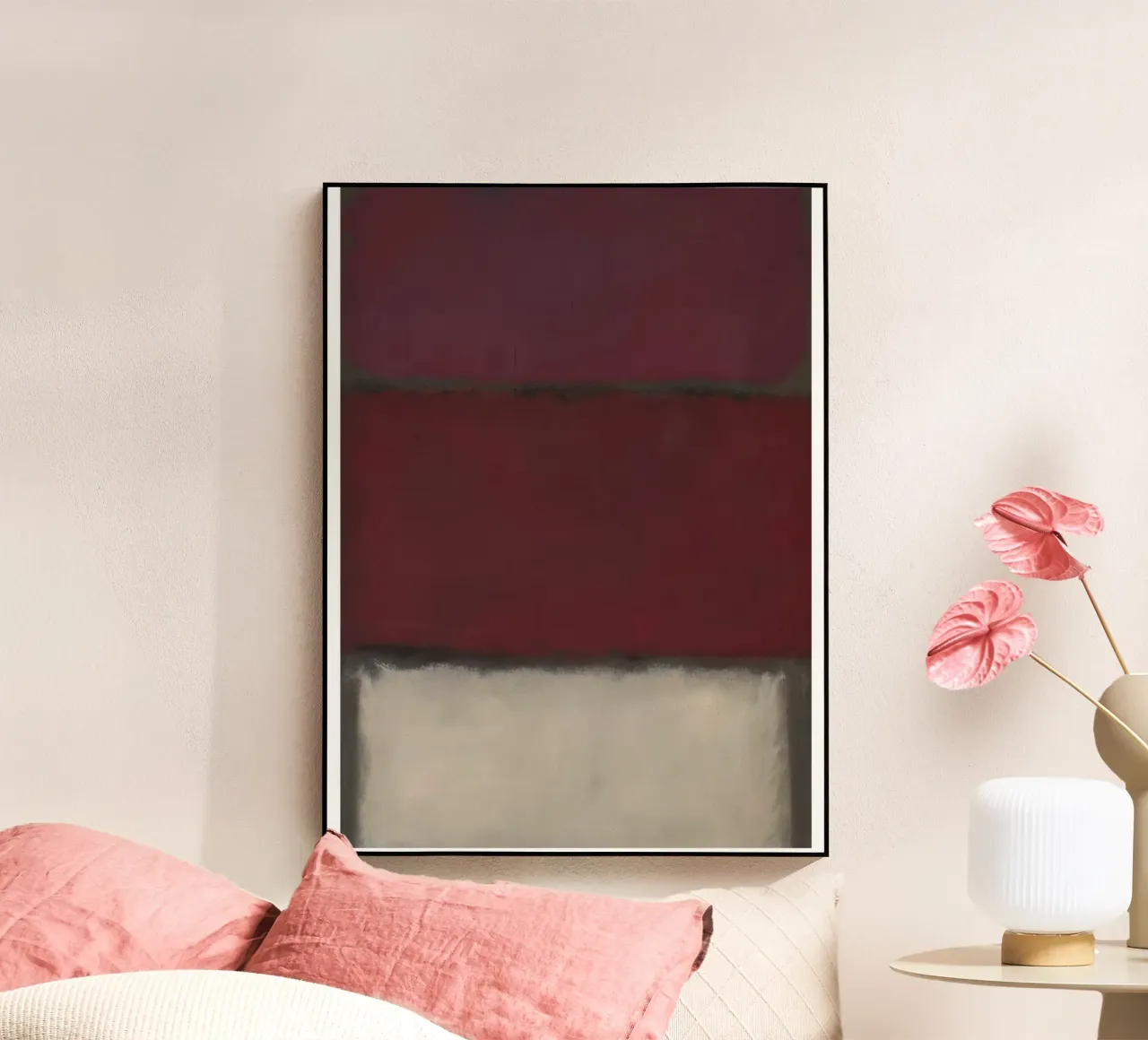 Mark Rothko Borgogna, rosso e bianco plexiglass da traveler