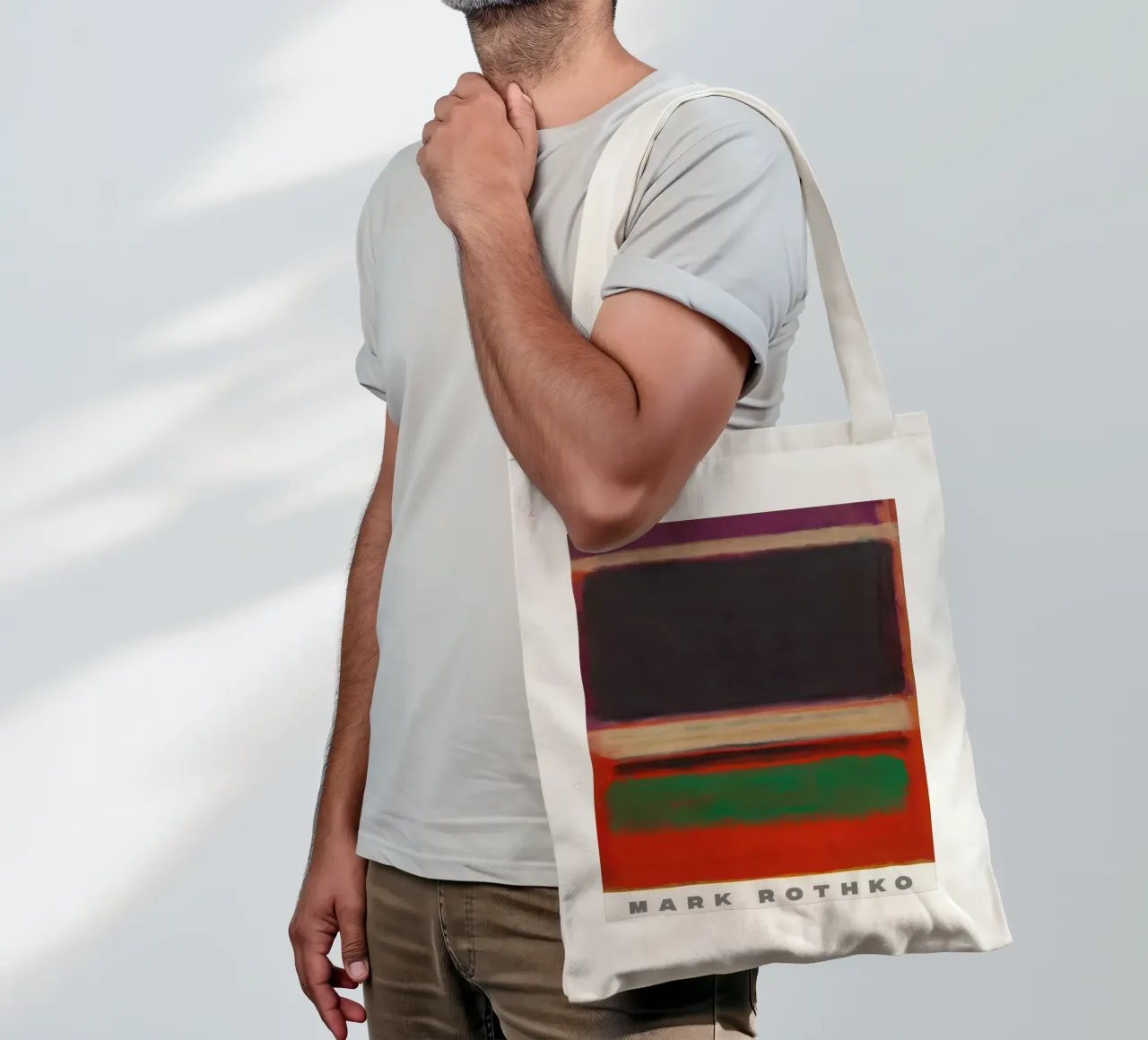 Magenta, nero e verde su arancione borsa in juta da traveler