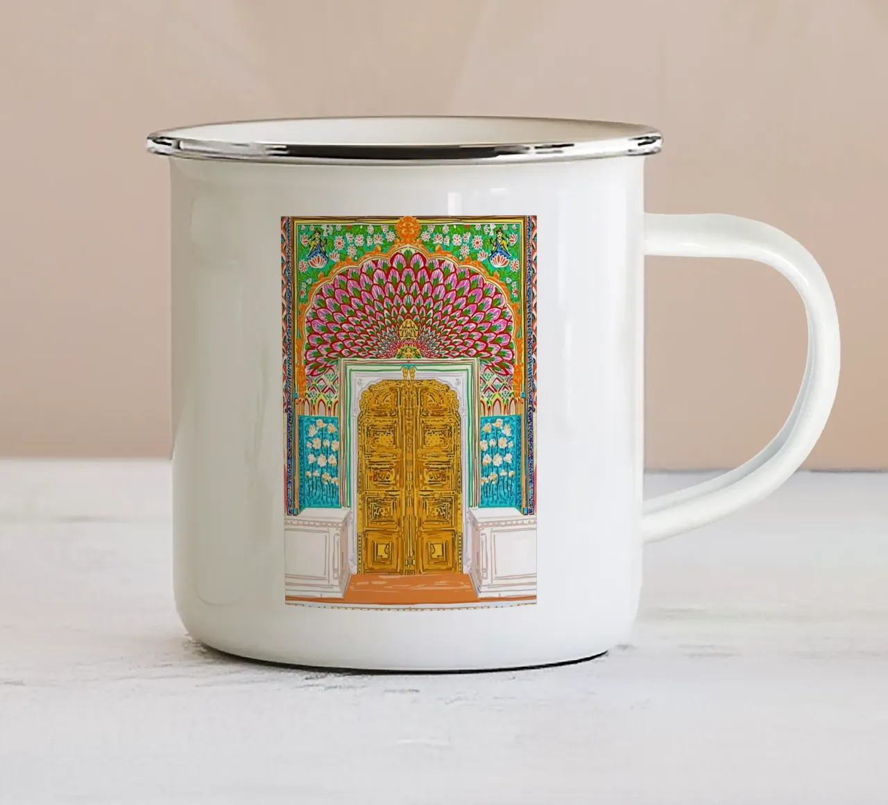 Eingang zum Jaipur-Palast Emaille Tasse von 83oranges