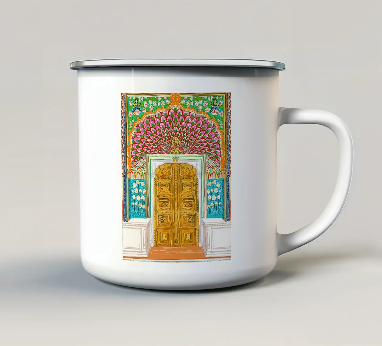 Eingang zum Jaipur-Palast Emaille Tasse von 83oranges