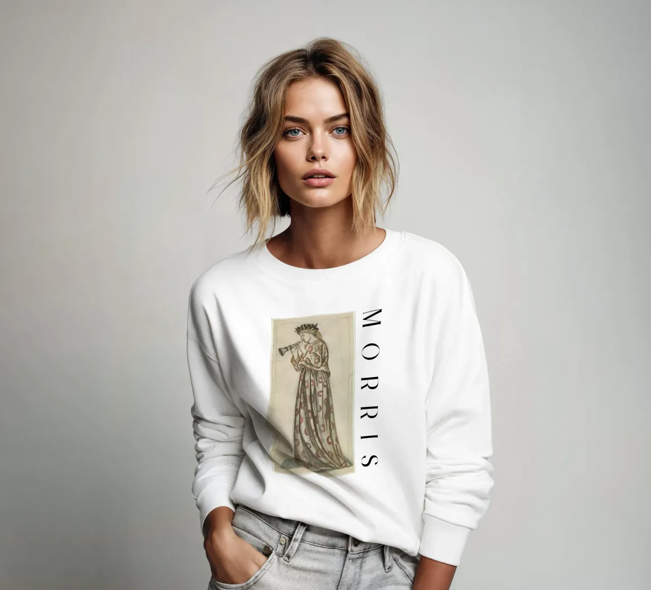 Una ragazza con il flauto felpa da arleneturnershop
