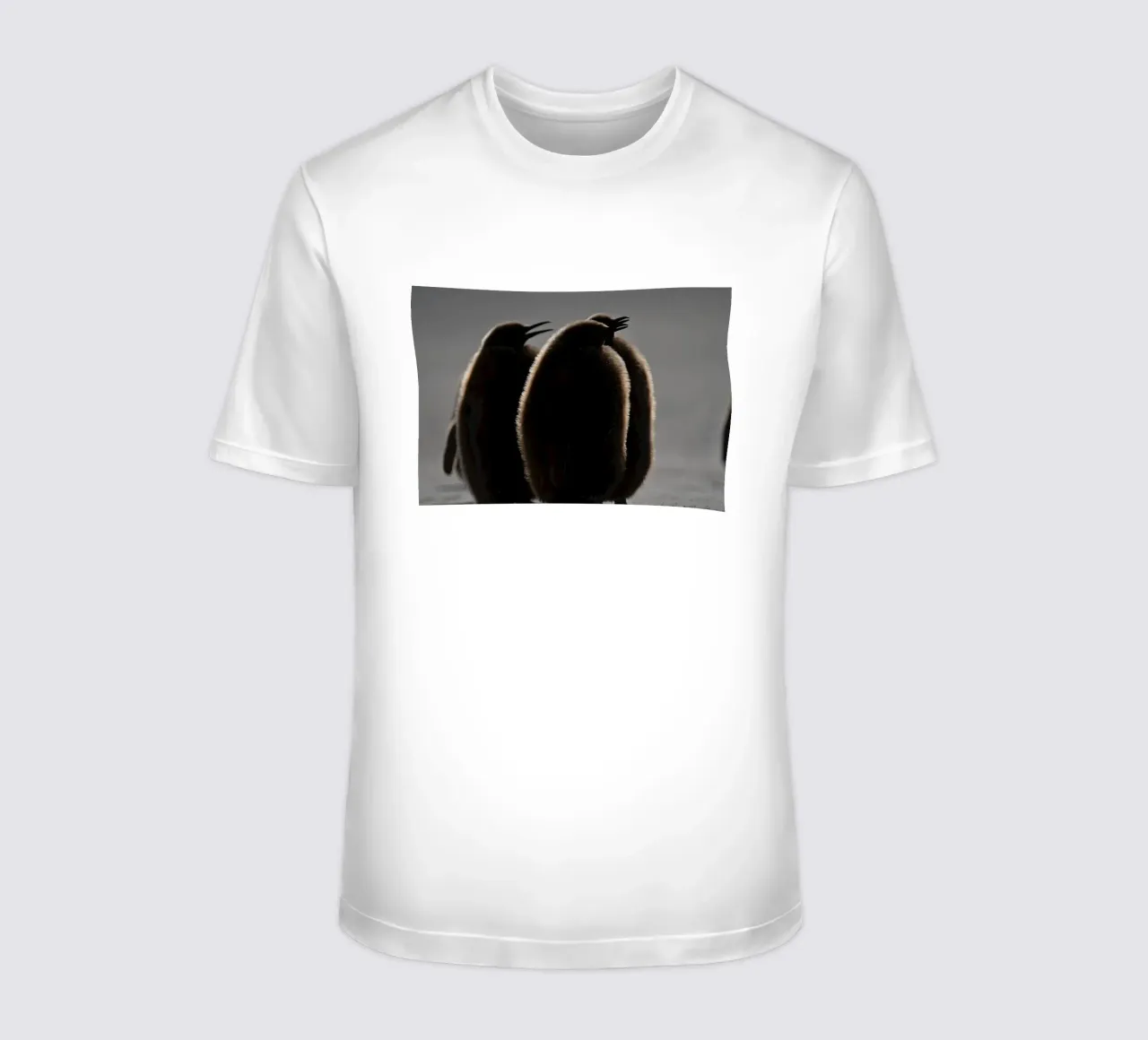 Soffici cuccioli di pinguino reale sulla spiaggia t-shirt da DiveDuke
