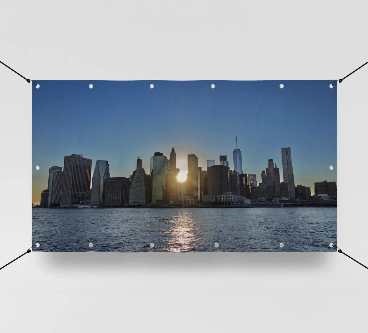 Lo skyline di New York al tramonto telo in pvc da DiveDuke