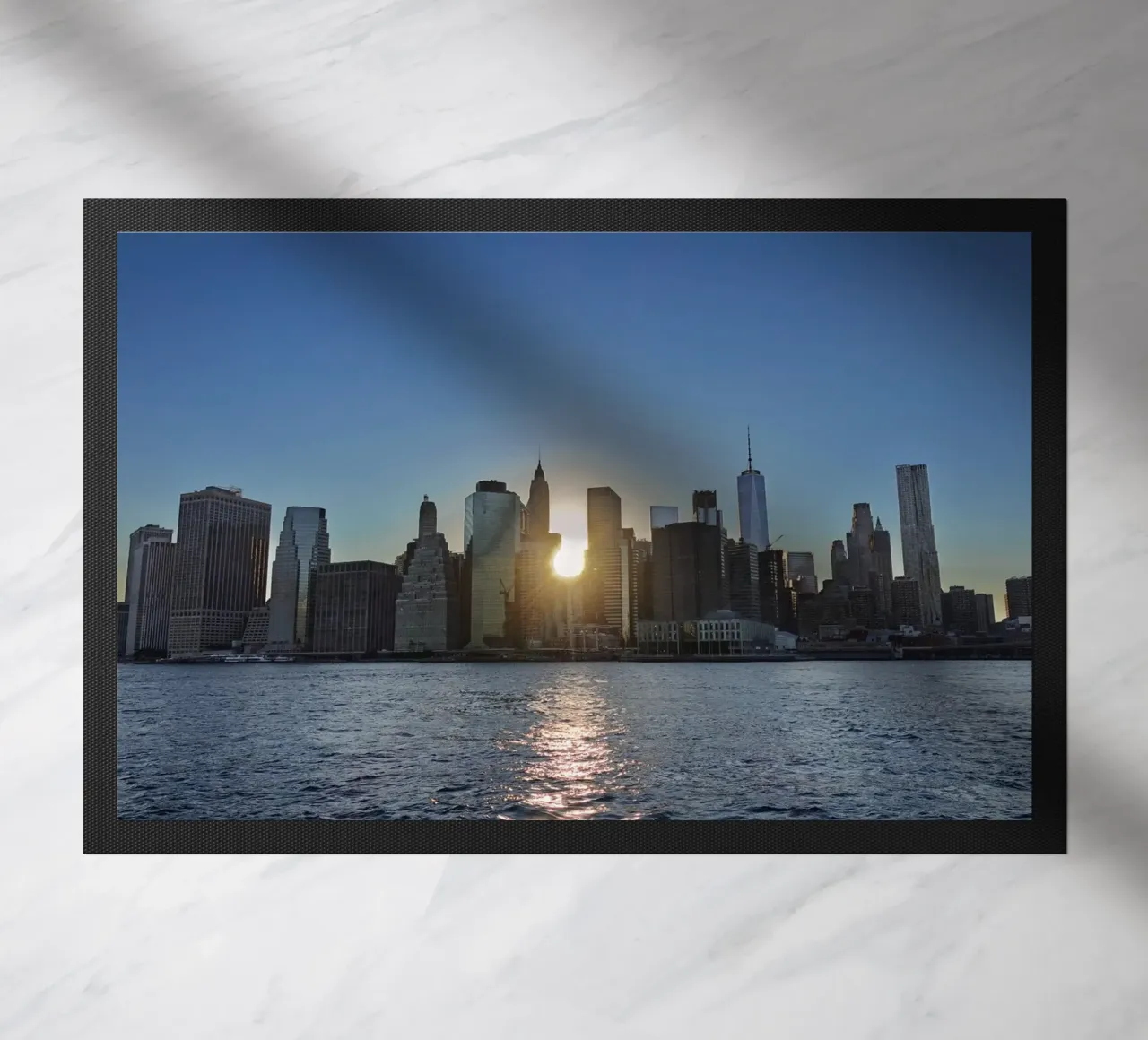 Lo skyline di New York al tramonto zerbino da DiveDuke