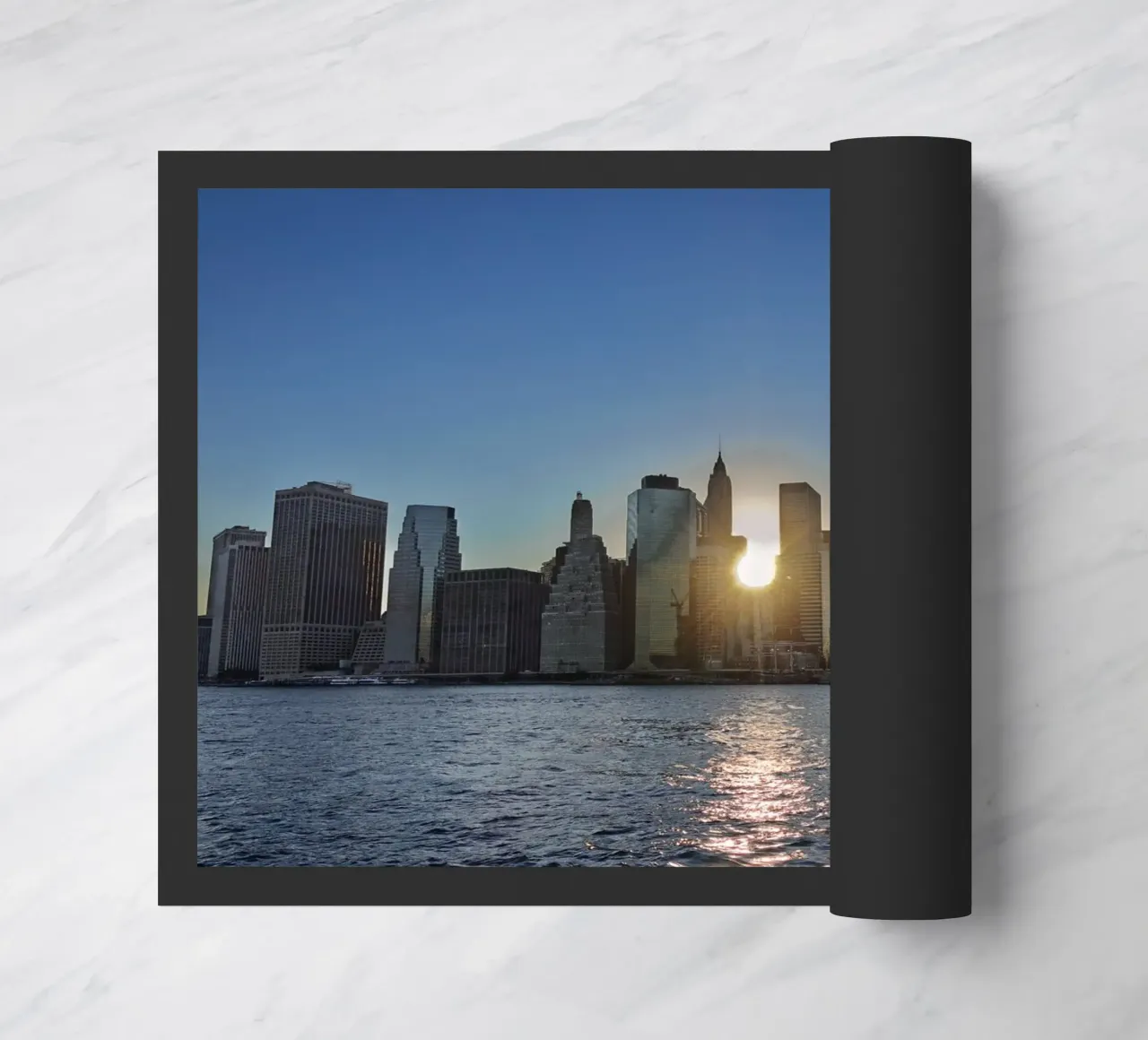 Lo skyline di New York al tramonto zerbino da DiveDuke