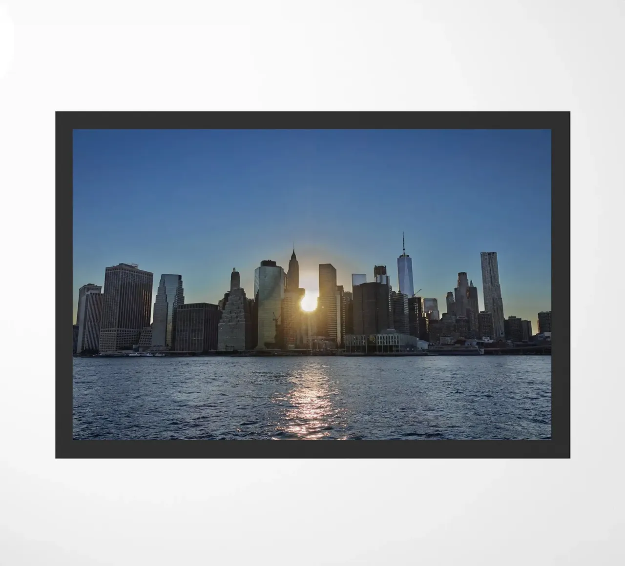 Lo skyline di New York al tramonto zerbino da DiveDuke