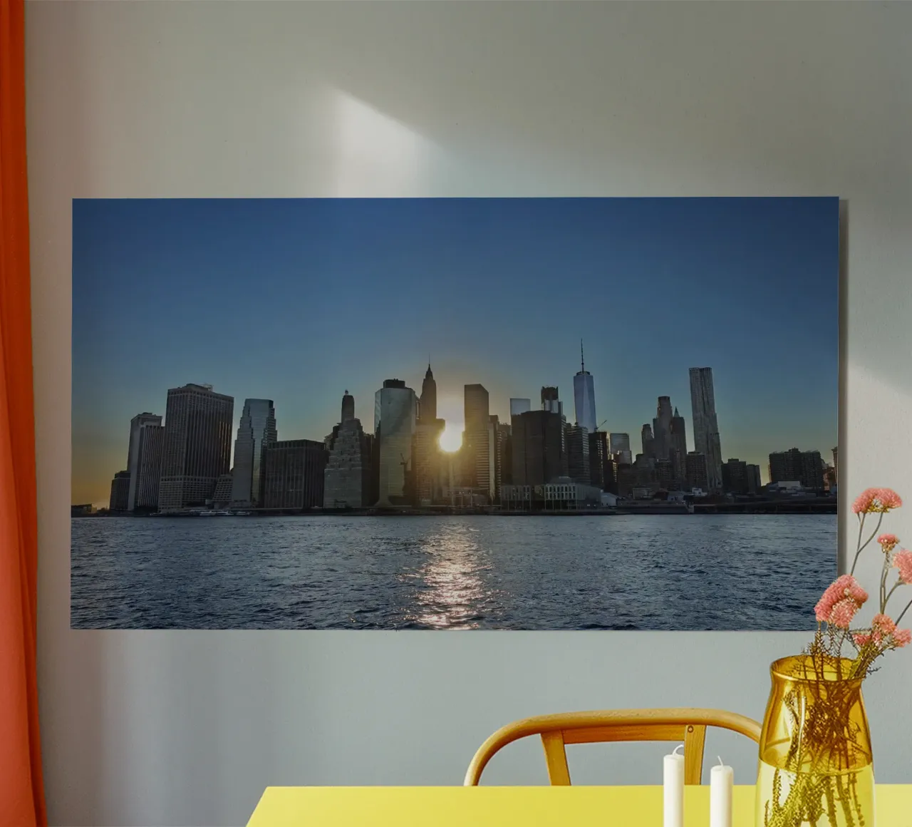 Lo skyline di New York al tramonto alluminio dibond da DiveDuke