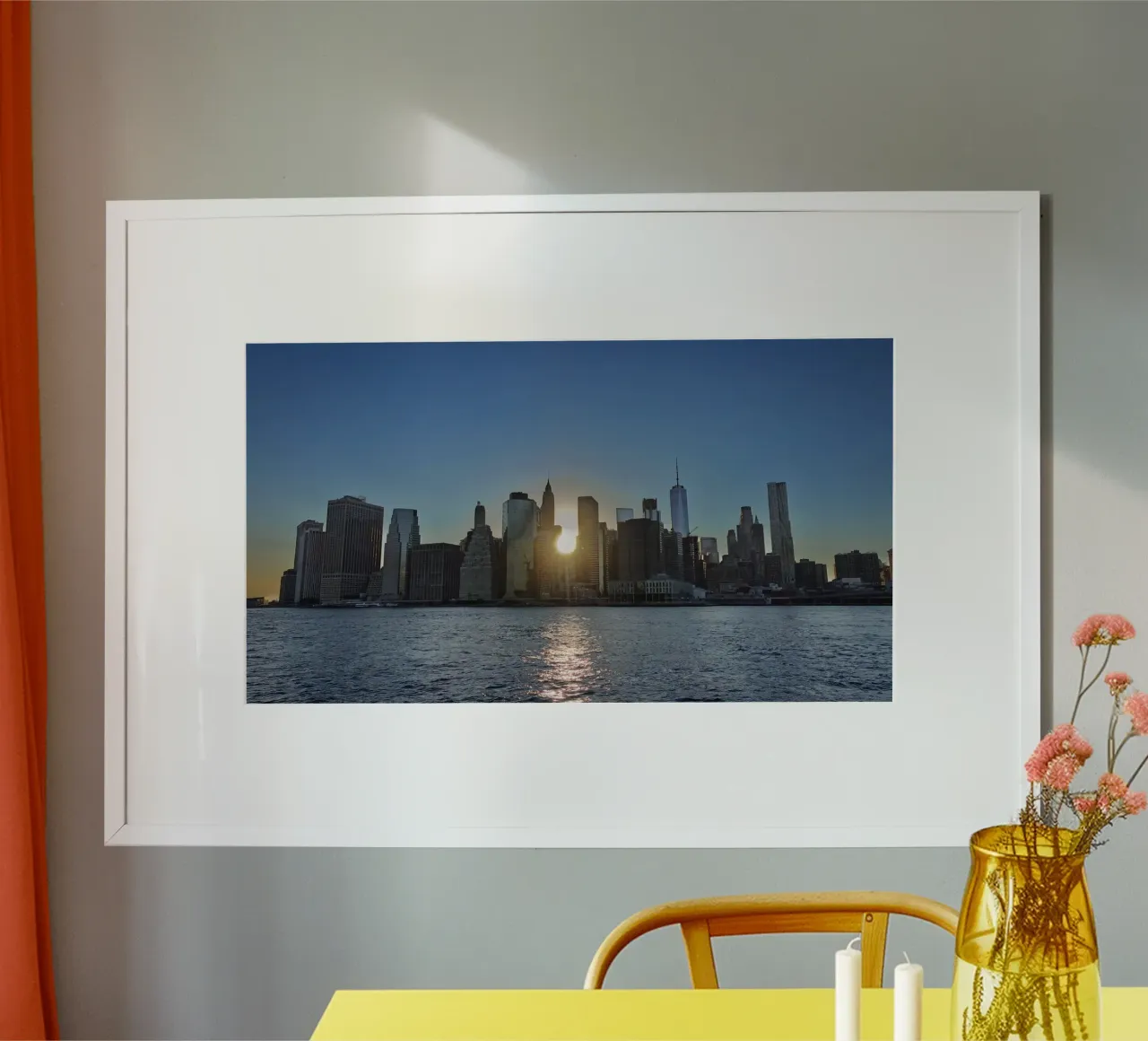Lo skyline di New York al tramonto carta hahnemühle da DiveDuke