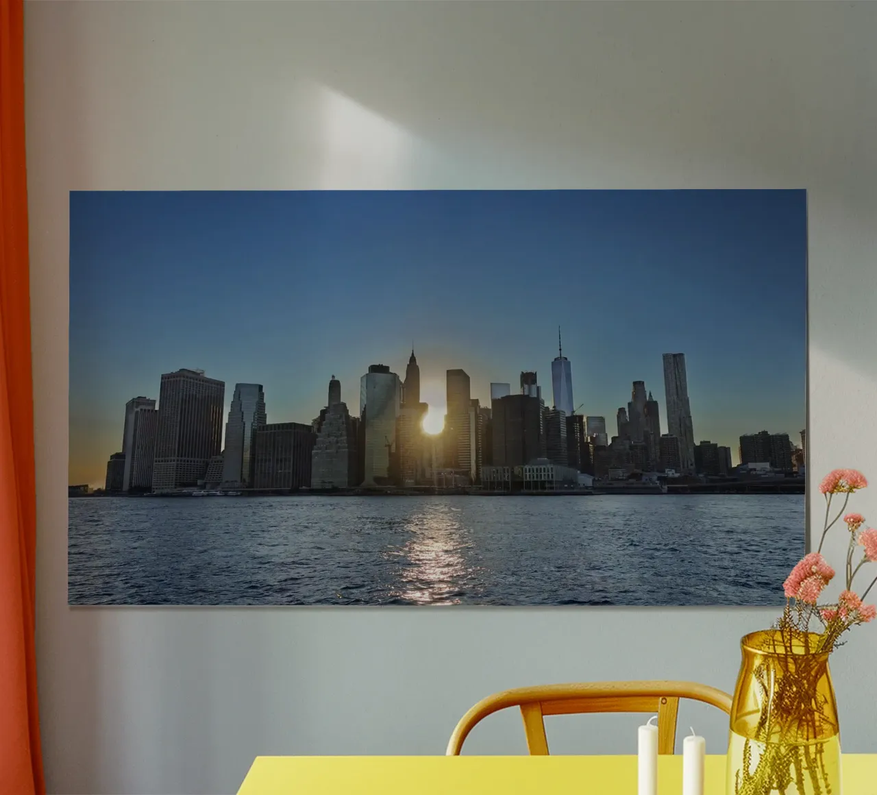 Lo skyline di New York al tramonto carta hahnemühle da DiveDuke